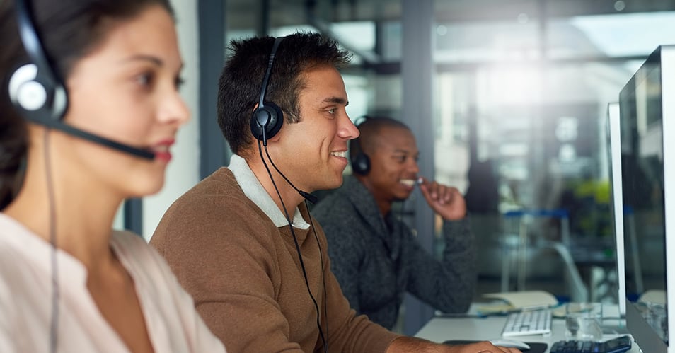 image of IT professionals handling their phone queue