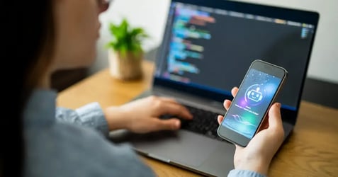 an image of a hacker manipulating DNS settings during a pharming attack